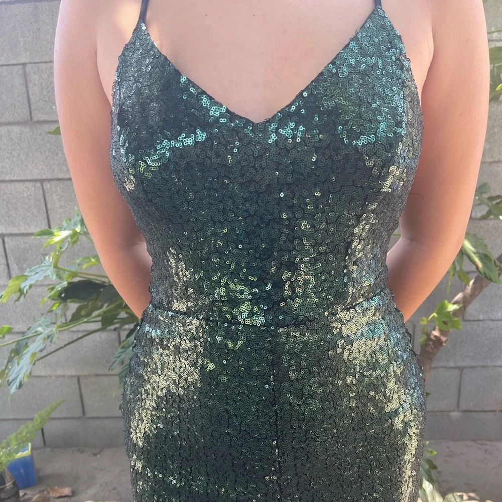 Sparkly Green Prom Dress - Picture 3 of 4